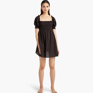 Hill House Home The Athena Nap Dress Black Swiss Dot